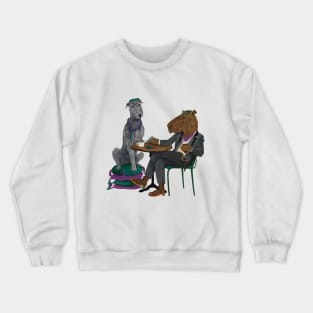 Capybara and his friend Irish Wolfhound Crewneck Sweatshirt